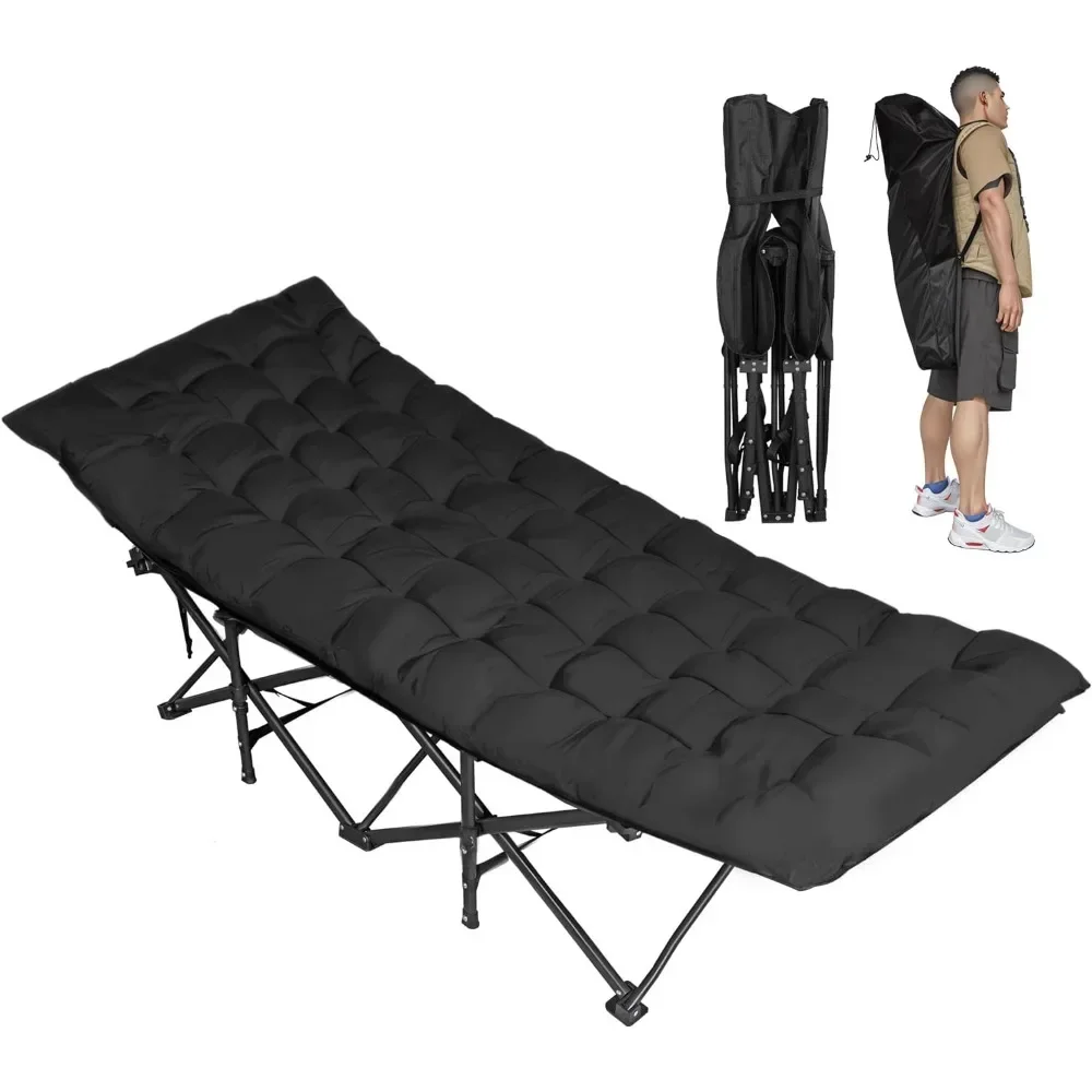 

Folding Camping Cot for Adults 450LBS(Max Load) Lightweight Outdoor Bed with Carry Bag for Nap Beach Vacation Hiking