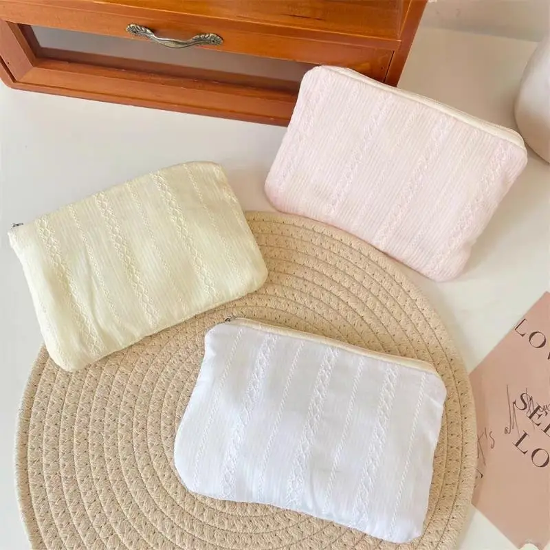 

Makeup Lipstick Storage Pouch Earphone Data Cable Organizer Bag Grid Vertical Pattern Makeup Bag Coin Purse Portable Handbag