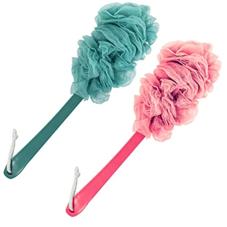 

2Pack Back Scrubber for Shower Loofah Sponge Brush Exfoliating Body Long Handle Scrub Brush for Shower with Loofah on a Stick f