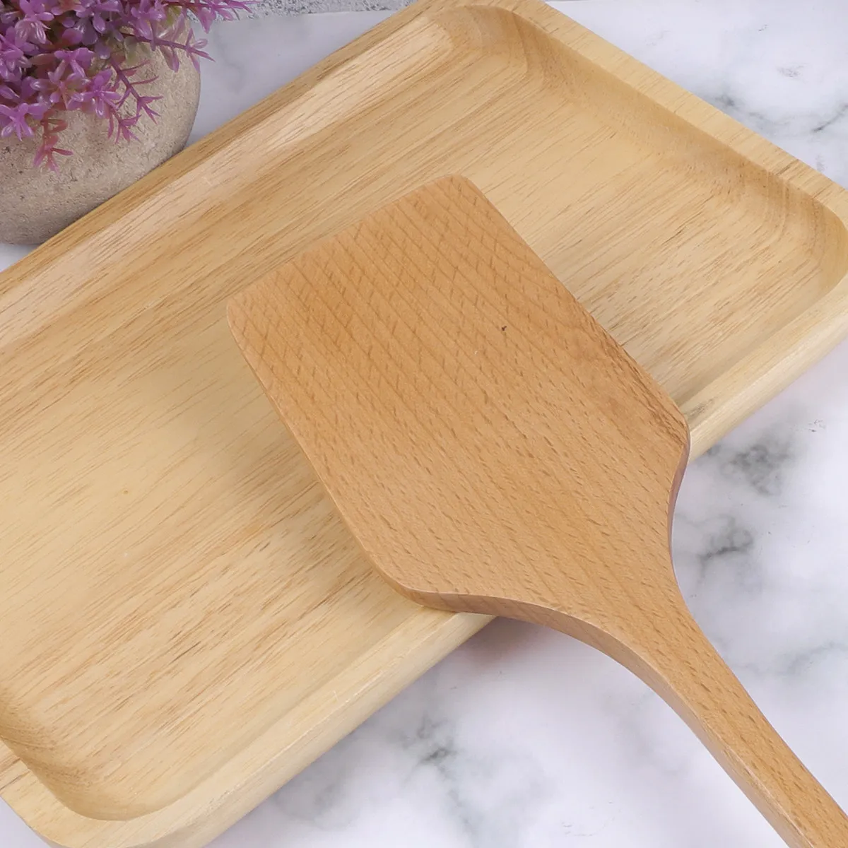 Premium Beech Wood Cooking Spatula Heat Resistant Non Deforming Crack Proof Eco Friendly Kitchen Utensil Wooden Cooking Tool