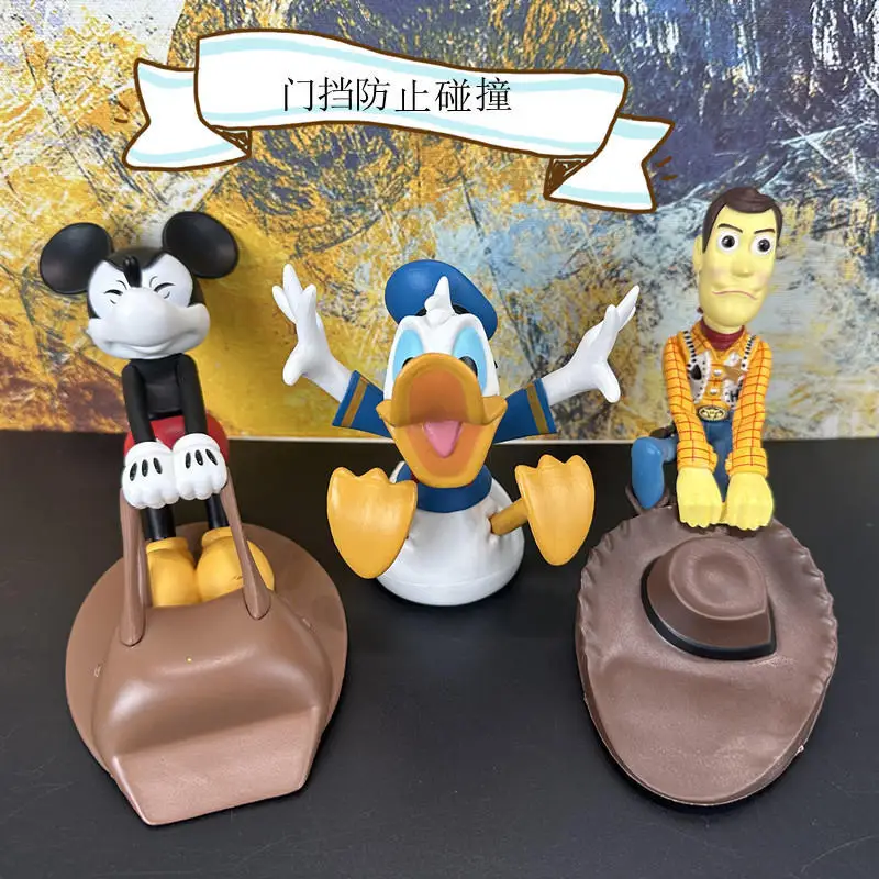 Hot Anime Disney Mickey Donald Duck Door Stoppers Toy Cartoon Woody  Windproof Home Office Anti-Collision Doorstop Blocker Gift