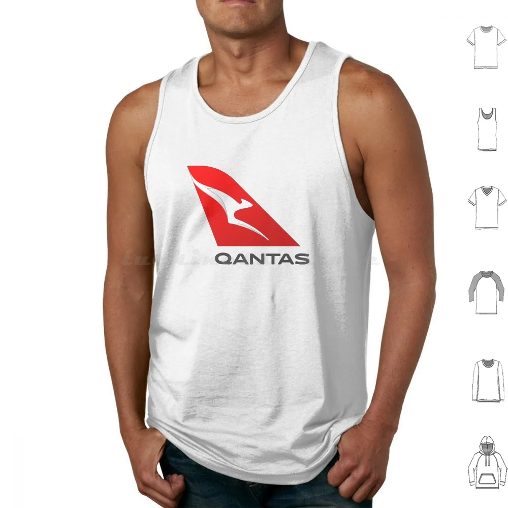 Qantas تانك القمم سترة بلا أكمام Qantas Qantas Cessna Piper Boeing Cessna Logo Piper Logo Telomogol Qantas Logo Airasia