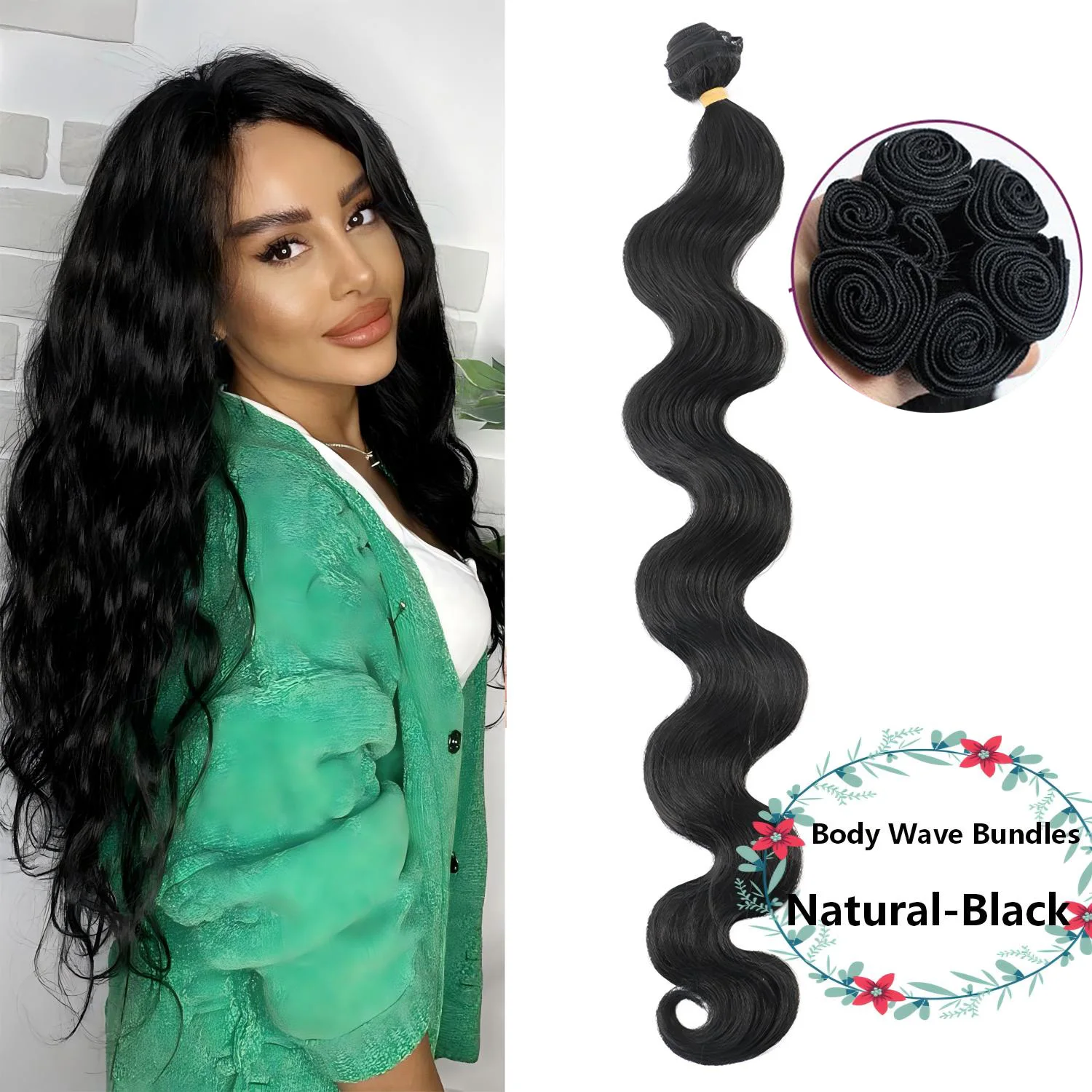 26 inches Synthetic Body Wave Crochet Hair Snake Wave Braiding Hair High Temperature Fiber Loose Wavy Hair Extensions