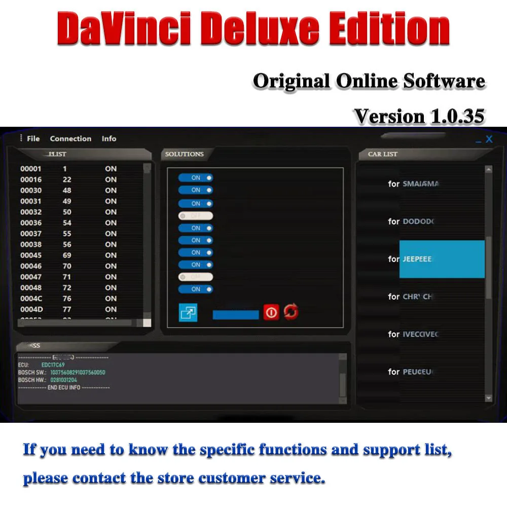 

Original Davinci Deluxe Edition 1.0.35 Full Function Workshop Online Software Latest DaVinci 1 Year Valid for Car Diagnostics