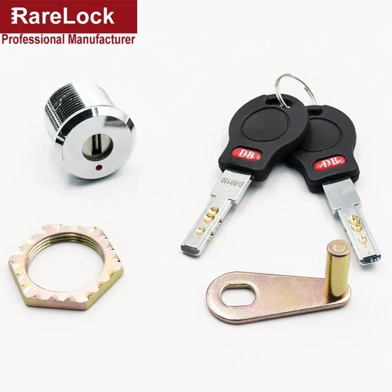 Brass Cabinet Cam Lock with 2 Computer Keys for Safe Box Door Drawer Equipment Rarelock JA72 G1