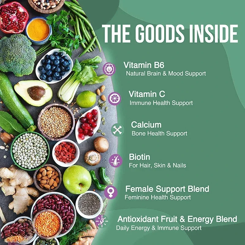 Womens Vitamins Multivitamin - Enhance Immunity, Promotes Skin, Bone and Heart Health, Metabolism, Enhances Natural Energy