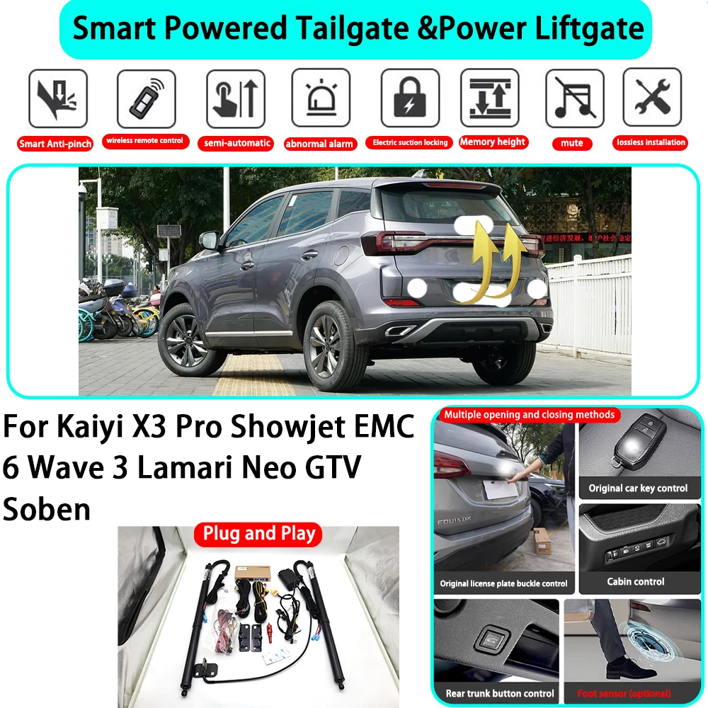 for Kaiyi X3 Pro Showjet EMC 6 Wave 3 Lamari Neo GTV Soben Smart Automatic Powered Tailgate Electric Power Tailgate Lift Kit