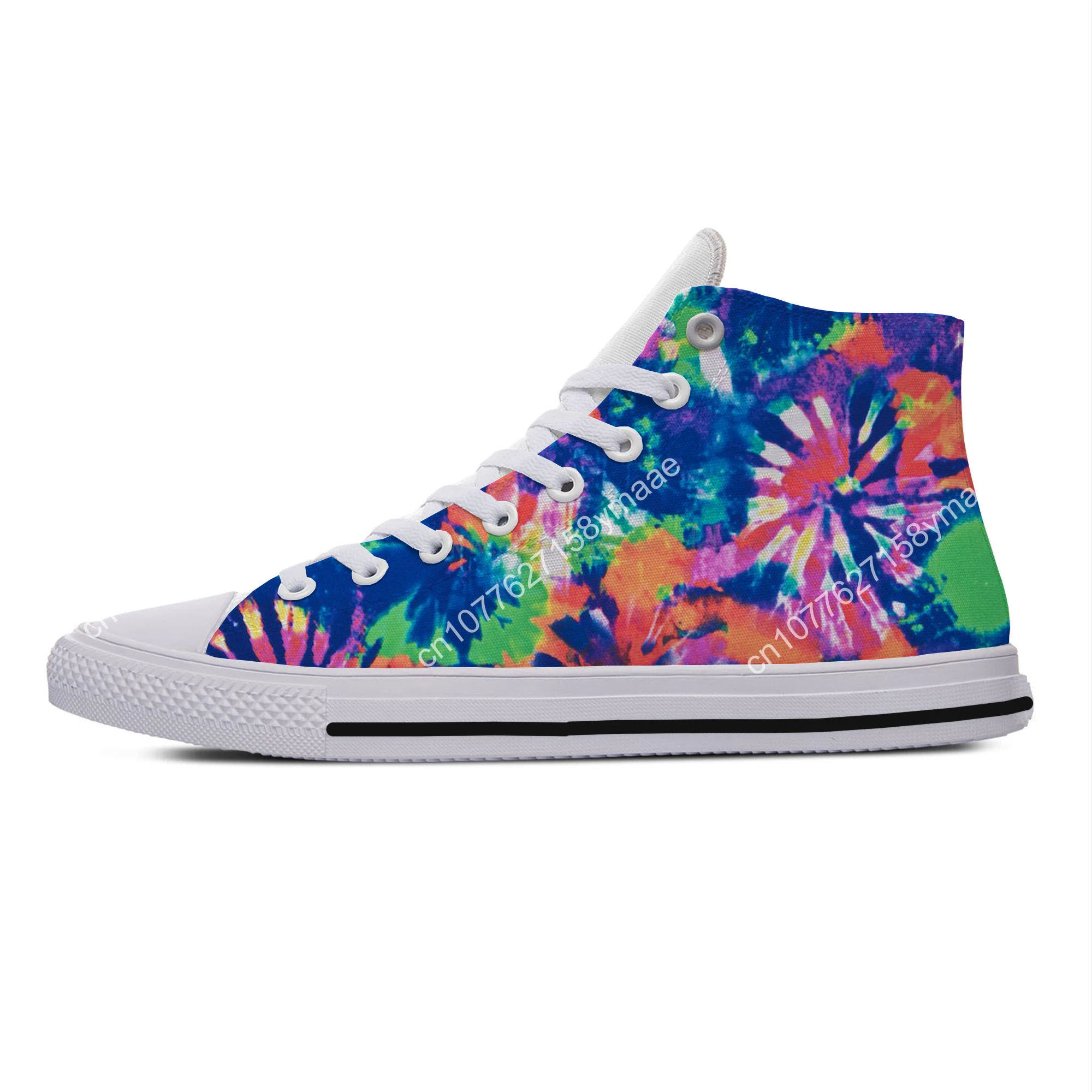 Hot Summer Multicolor Tie Dye Color Novelty Design High Top Latest Canvas Shoes Men Women Casual Sneakers Classic Board Shoes