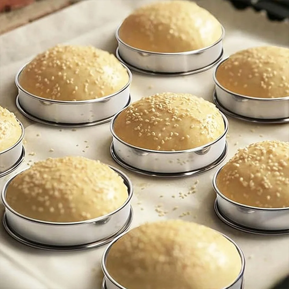 Stainless Steel Pancake Tower Ring with Dual Rolled Edge for Baking Tarts Cakes and For Pancakes Easy to Use and Clean