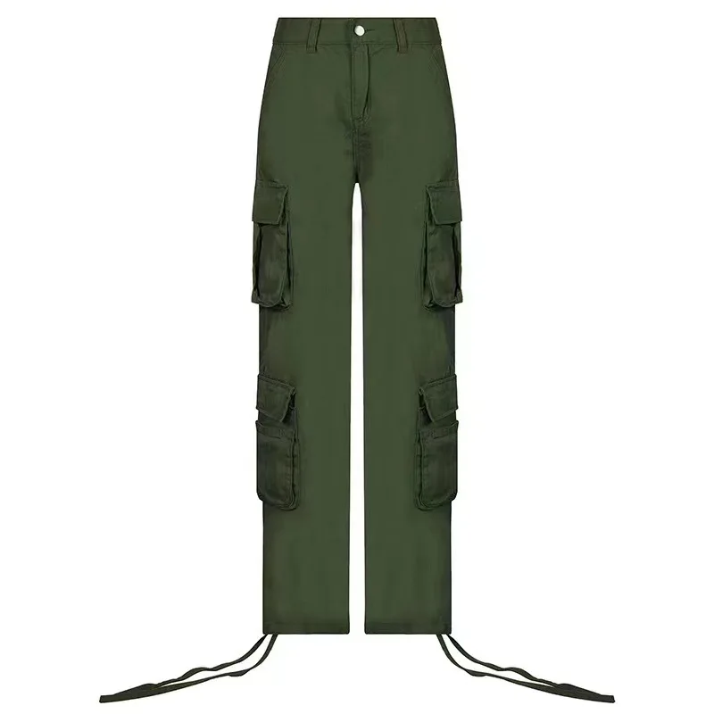 여성을위한 새로운 여성 스트리트 힙합 스타일 낮은 허리 패션 유행 작업복 데님 캐주얼 바지