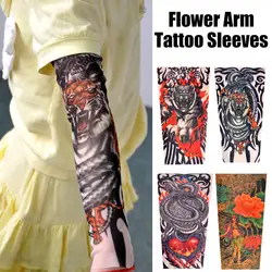 Mangas de tatuaje de brazo de flores impresas para niños, calentadores de brazo sin costuras para montar al aire libre, protector solar, protección Uv para M3N0 Chil, 1 unidad