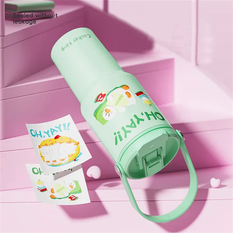 طباخ KinG 720 مللي كوب قارورة عازلة الكرتون نمط العزل كوب بقشة 316 أكواب القهوة الفولاذ المقاوم للصدأ المحمولة زجاجة ماء في الهواء الطلق