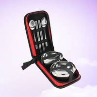 7PCS Stainless Steel Tableware Kit Portable for Outdoor Picnic Travel Dining Set Safe Hygienic Easy to Clean Reusable