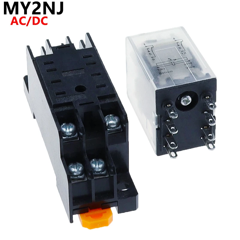 10set MY2P HH52P MY2NJ 12V 24V DC / 110V 220V AC coil general purpose DPDT micro mini relay with socket base