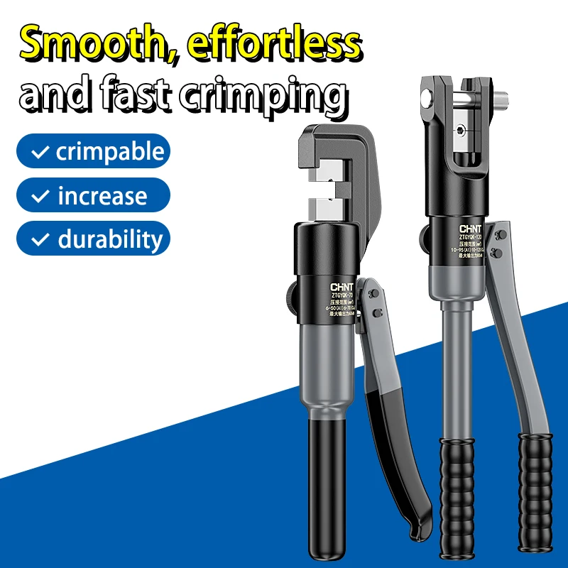 Hydraulic crimping pliers: for 70-300 copper lugs, electrician-specific cable crimping