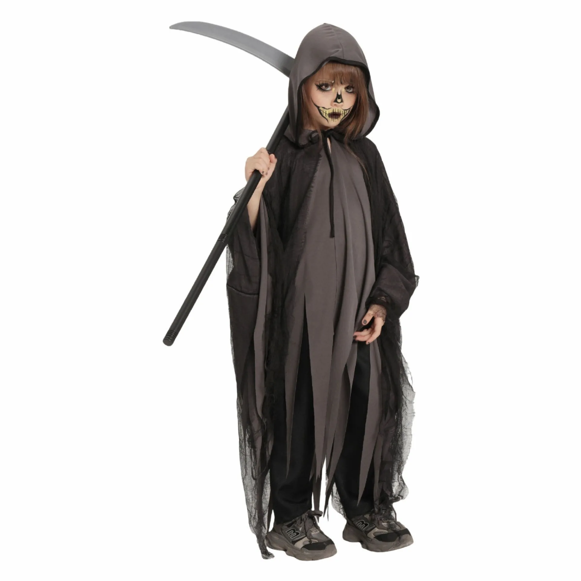 

Halloween Costume Kid Cosplay Horror Mist Ghost Black Hooded Cloak Cosplay Devil Stage Performance Costume for Children's Outfit