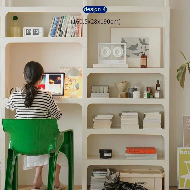 

Модульный винтажный книжный шкаф-стеллаж DIY, пластиковый, настраиваемый размер, многофункциональный, цветной, для хранения книг и мебели