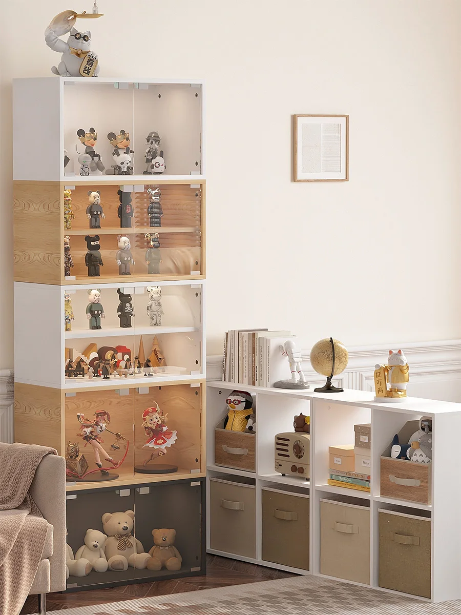 

Acrylic Floor-standing Living Room Toy Display Cabinet Free Combination Storage Cabinet Home Organization Utili elf Ra