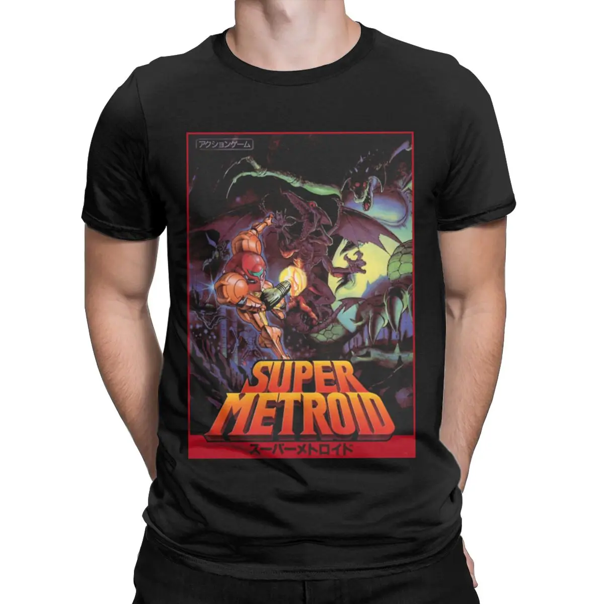 Super Metroid T Shirt Men Cotton Vintage T-Shirts O Neck Game Tees Short Sleeve Tops Classic