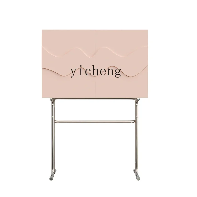 

TQH Simple Modern Solid Wood Metal Living Room Bedroom Locker Dining Side Cabinet Design Sense Wall Side Cabinet