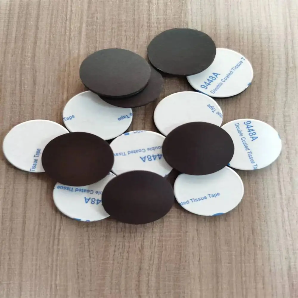 10  PCS Self Adhesive Circular Soft  Rubber Magnetic Sheet Advertising Sticker Adhesive Buckle Refrigerator Sticker