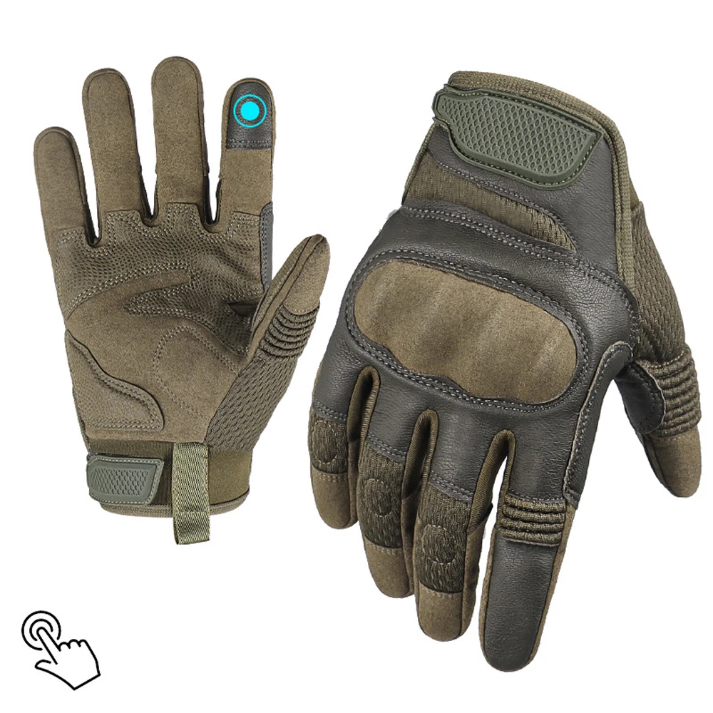 Touchscreen PU Leather Motorcycle Gloves Racing Pit Bike Riding Motorbike Moto Motocross Enduro Non-slip Protective Gear Men