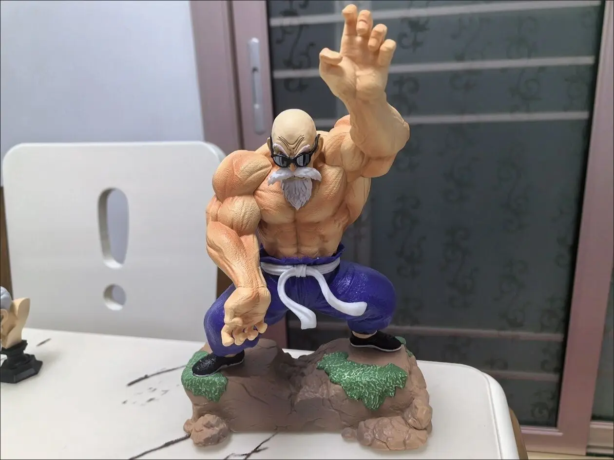 25cm Dragon Ball Anime Figure Gk Muscle Strengthening Master Roshi Pvc Action Figurine Hoom Decoration Model Toys Children Gifts