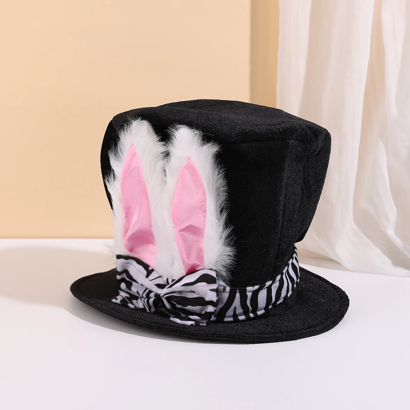 Cappello copricapo con orecchie da coniglio pasquale Cosplay simpatico coniglio peluche copricapo cappelli festa carnevale costume di Halloween oggetti di scena