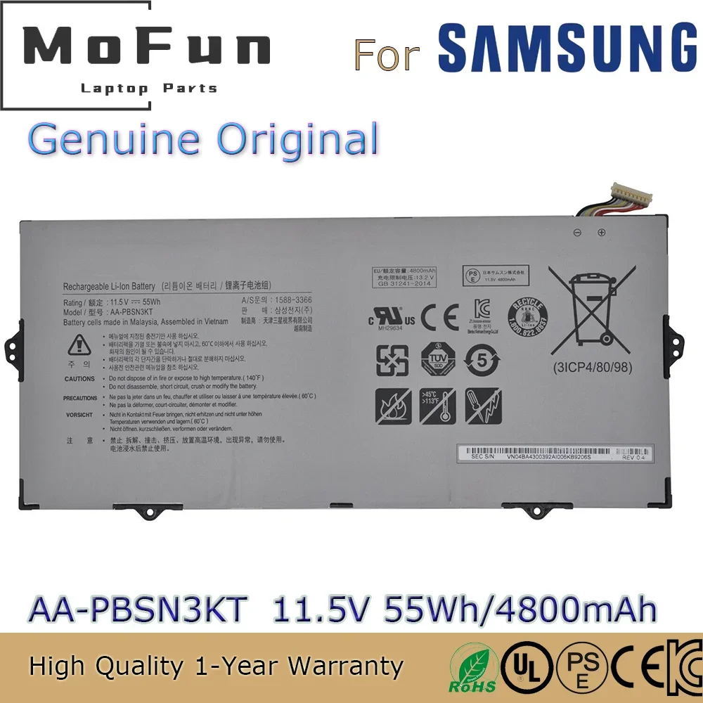 

Brand New Original AA-PBSN3KT 11.5V 55Wh Laptop Battery for Samsung NT930MBE NP930MBE NP730XBE 750XBE etc.