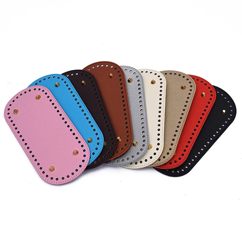 

**22*10cm Long Bottom for Knitted Bag PU Leather Bag Base Handmade Bottom With Holes Diy Crochet Bag Bottom Accessories