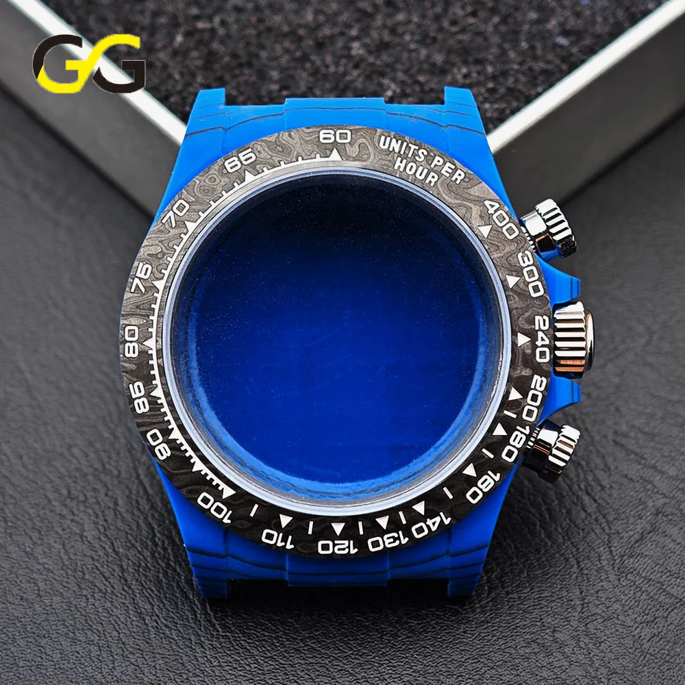 Hot Sale 38mm Carbon Fiber Daytona Watch Case with Carbon Bezel Waterproof 3ATM Fit SL4801 Dandong 4130 Movement Mod Parts