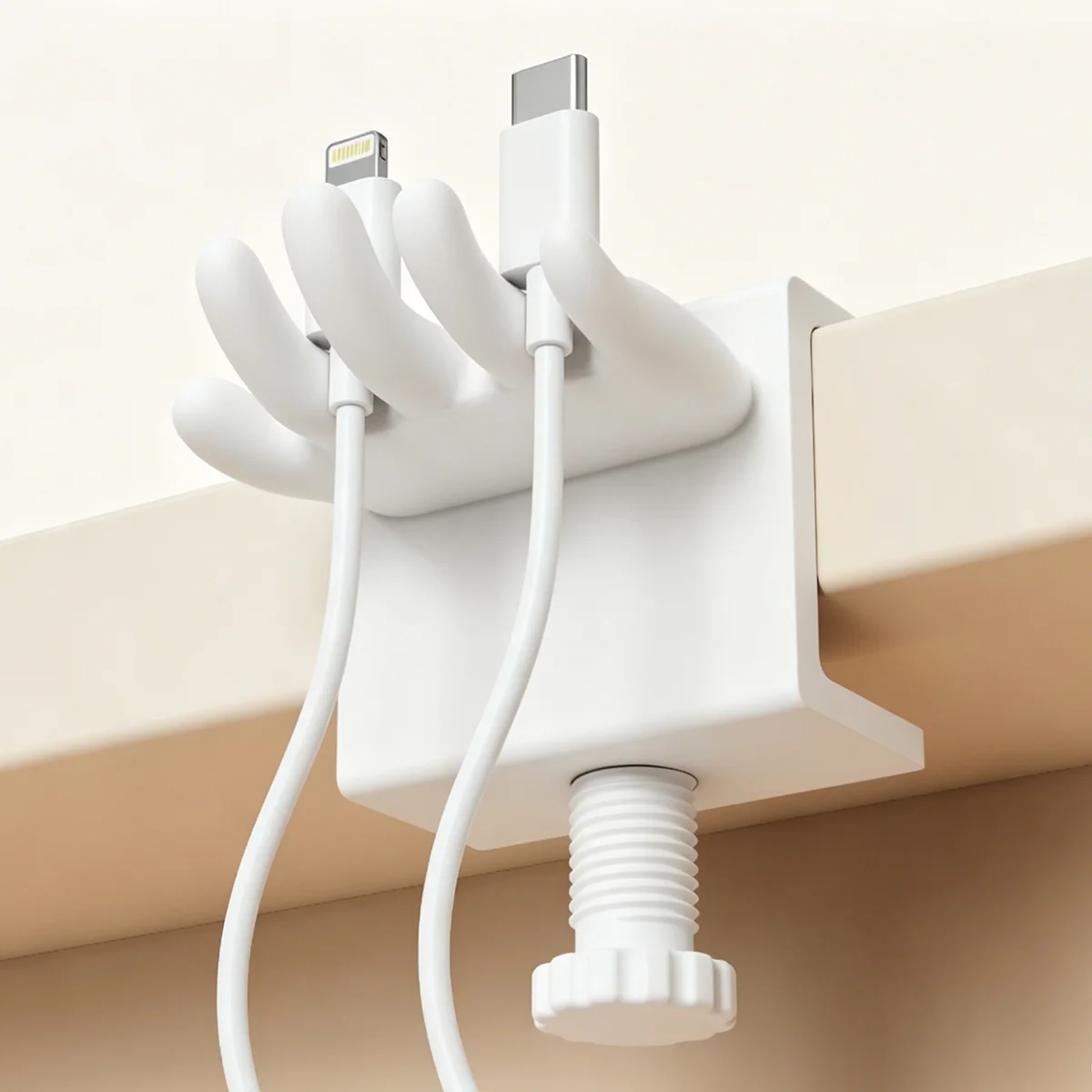 Cable Organizer Clip Data Cable Holder Data Cable Storage Clips with Adjustable Desk Clamp Cord Organizer Home Office Desk Use