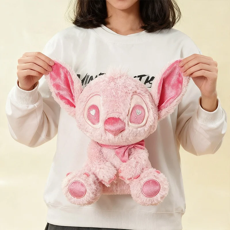 Muñeco de peluche de Disney Stitch Golden Love de 25cm, oso Adorable, Animal relleno, juguete suave, dulce regalo para novia e hija