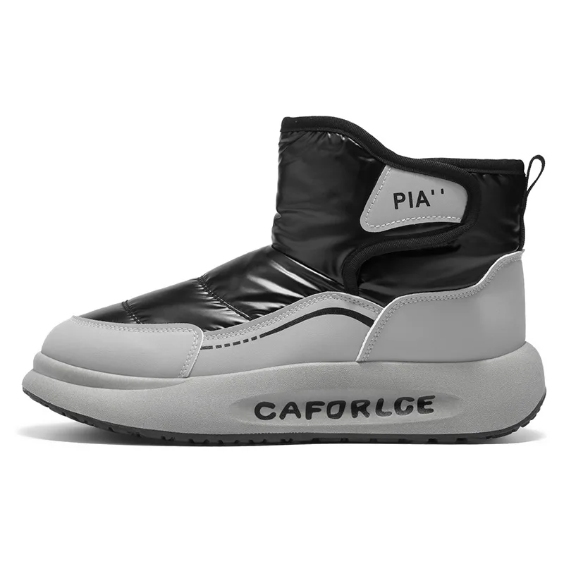 أحذية رجالية قطنية سميكة من القطيفة على الموضة رائجة البيع أحذية ثلج شتوية مضادة للانزلاق للرجال