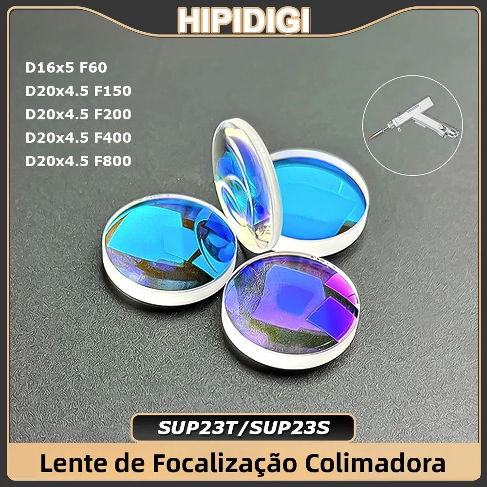 Lente de foco de colimação a laser HIPIDIGI D20 x 4,5 F150 F200 F400 F800 D16 x 5 F60 para pistola de soldagem a laser portátil SUP23T SUP23S