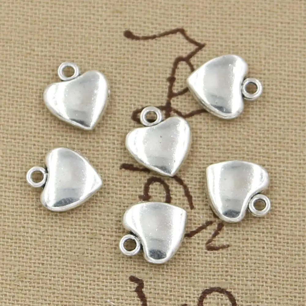 30pcs Charms Lovely Heart 12x10mm Handmade Pendant Making fit,Vintage TibetanBronze,DIY For Bracelet Necklace