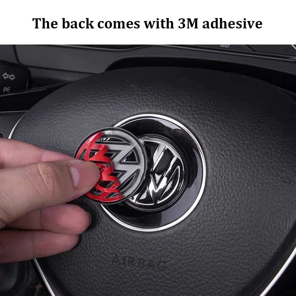 Car Steering Wheel Sticker ABS Auto Emblem Badge Decoration For Volkswagen VW GTI Passat B6 Golf 4 Polo Jetta Beetle Tiguan CC