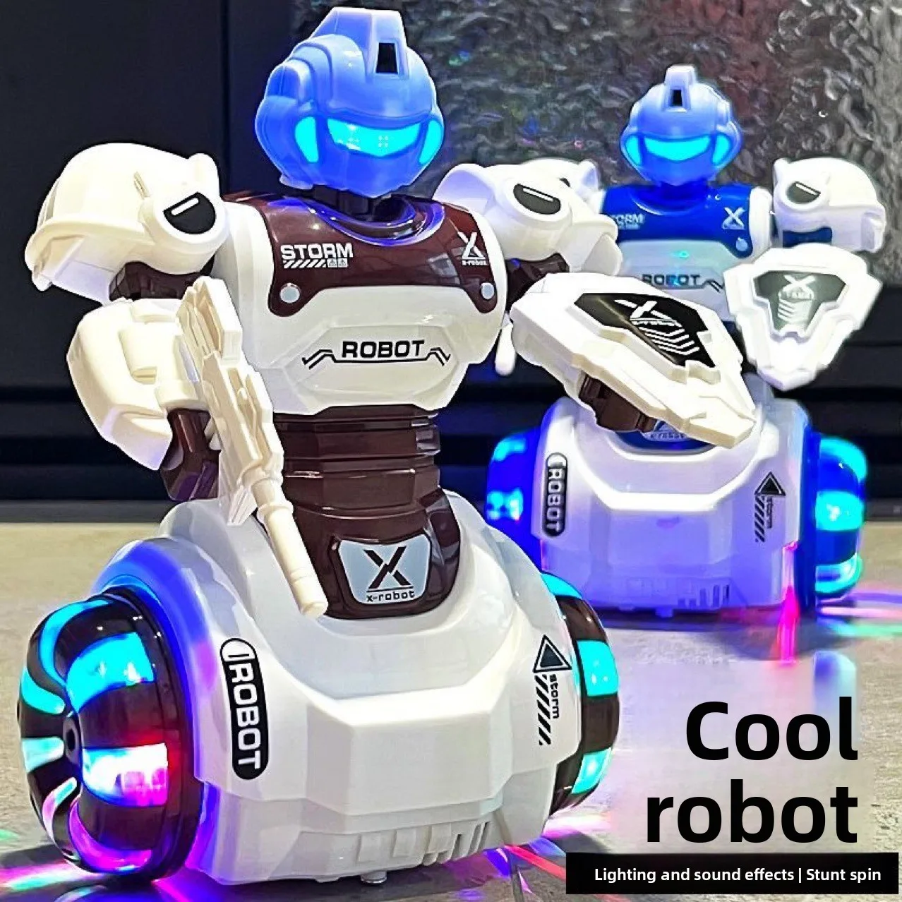 Kinderen Sterrenlicht Robot Elektrisch Kleurrijk Licht Muziek Rondom Schuifend Dansend Speelgoed