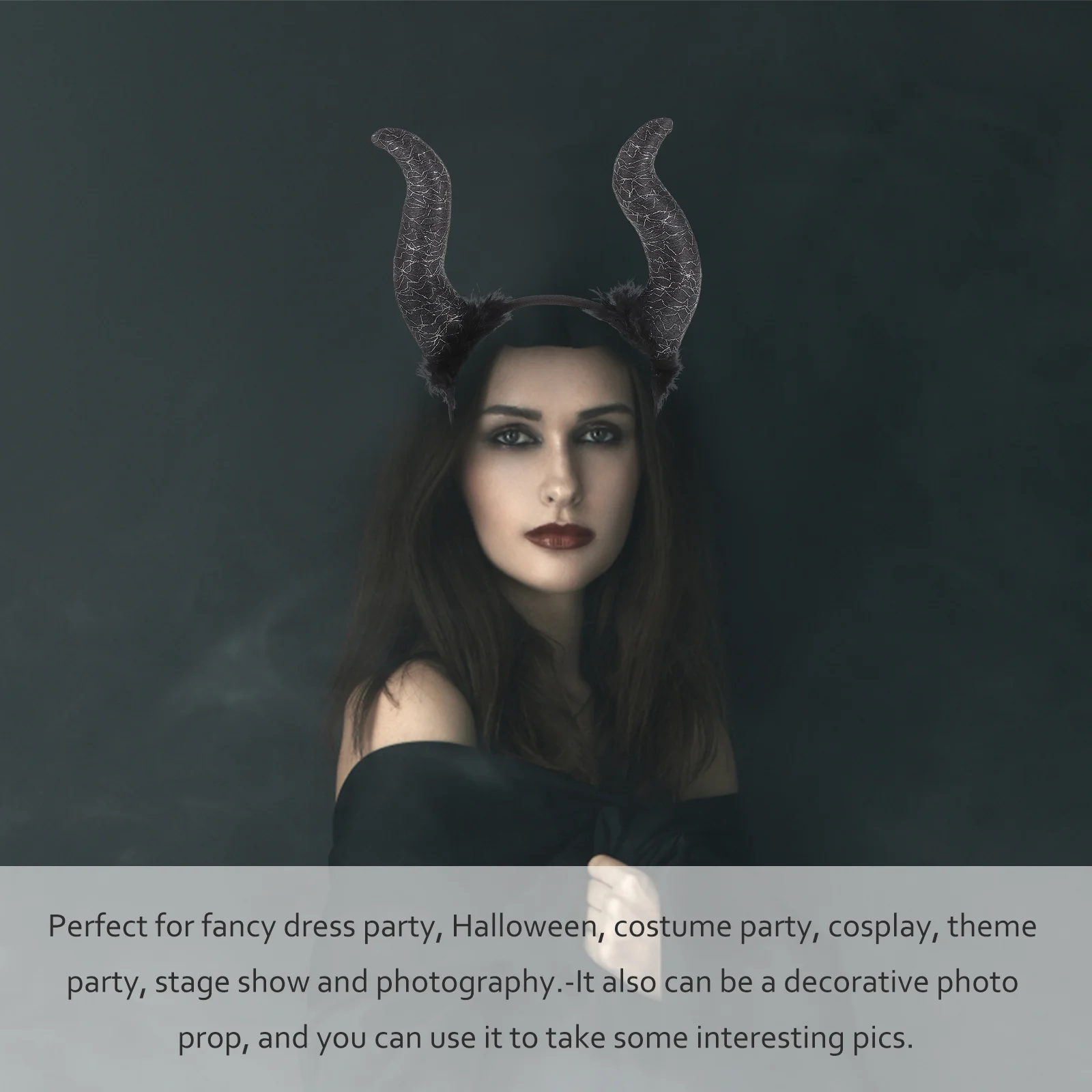 عصابة رأس للهالوين مع قرون الشيطان، غطاء رأس للحفلات التنكرية، ديكور فريد من نوعه للمناسبات التنكرية والتجمعات ذات الطابع الشخصي #3