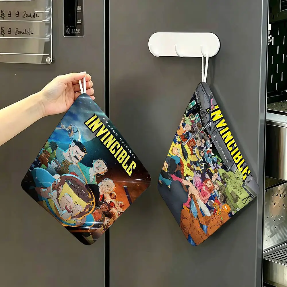 I-Invincible Season 2 Hanging Style Hand Wiping Towel, Polyester Cotton, Anti-fade for Indoor Kitchen Living Room