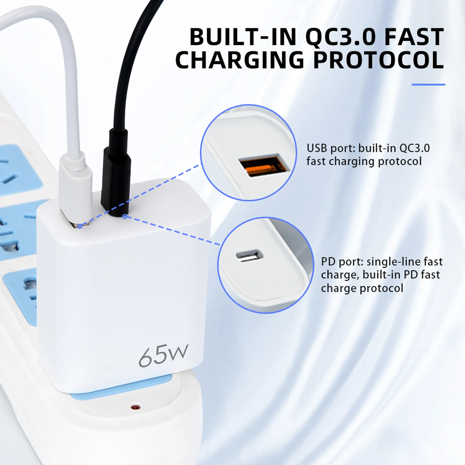 สำหรับ DJI Avata 65W Dual ช่องเสียบชาร์จสำหรับ DJI Mavic 3คลาสสิก Drone อุปกรณ์เสริม Fast Charge Gallium Nitride Charger QC3.0