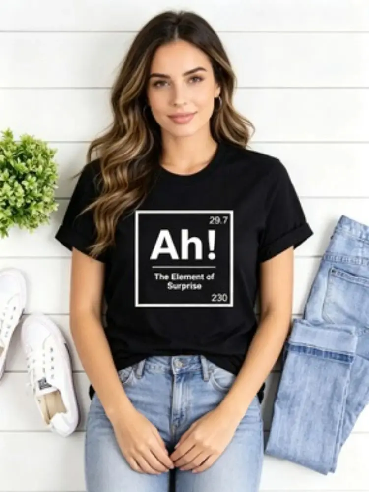 Ah The Element of Surprise T-Shirt Project Hail Mary Shirt Chemistry Joke Tee Funny Graphic T Shirts Men Women Short Sleeve Tops