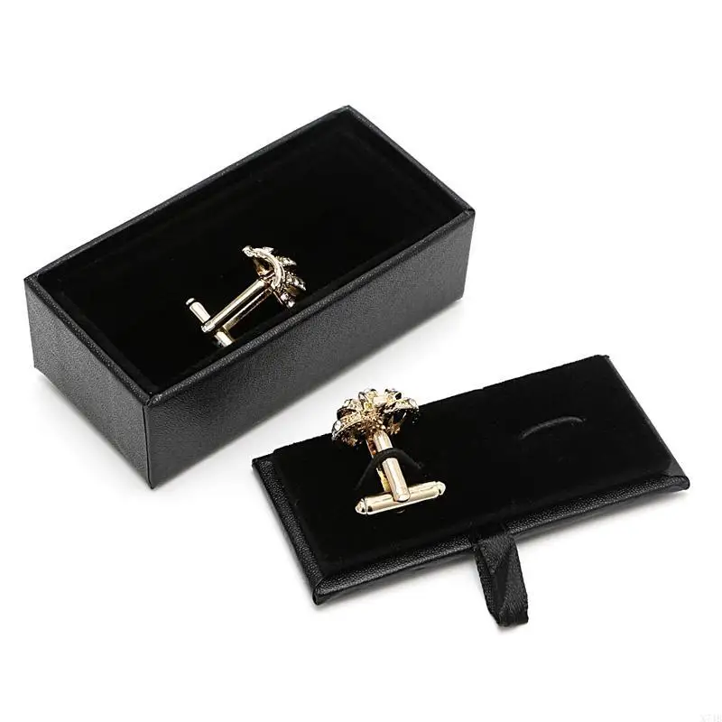  Faux Leather Travel Cufflinks Rings Storage Box for Case for Cufflink Luxury Dis