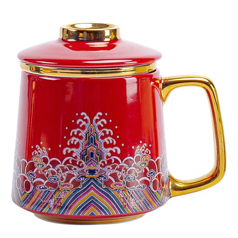 

Office cup Ceramic large personal mug with lid filter tea water cup