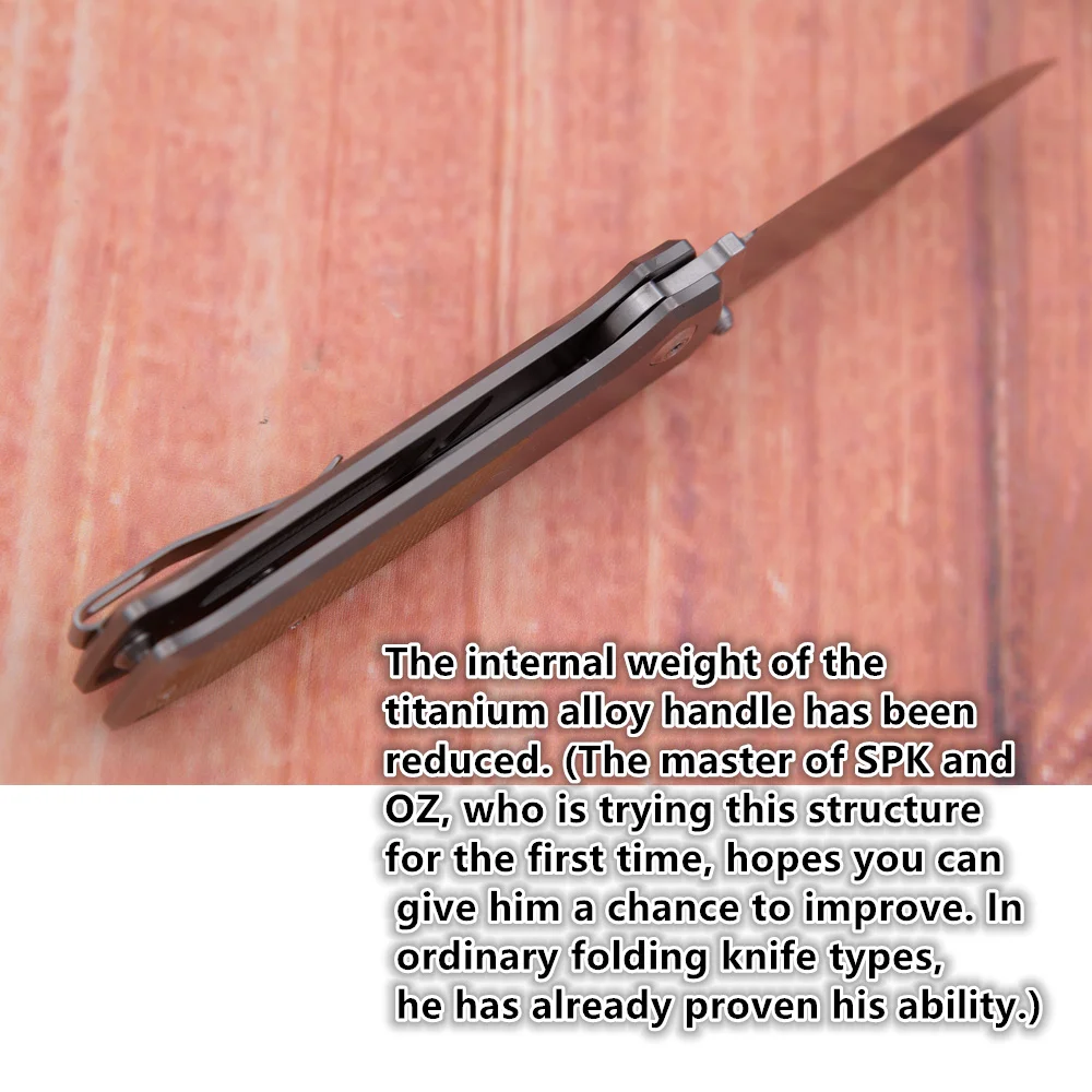 Flytanium Arcade Shark JUFULE hecho titanio Micarta rodamientos de cerámica bolsillo EDC herramienta Camping caza pescado cuchillo plegable al aire libre