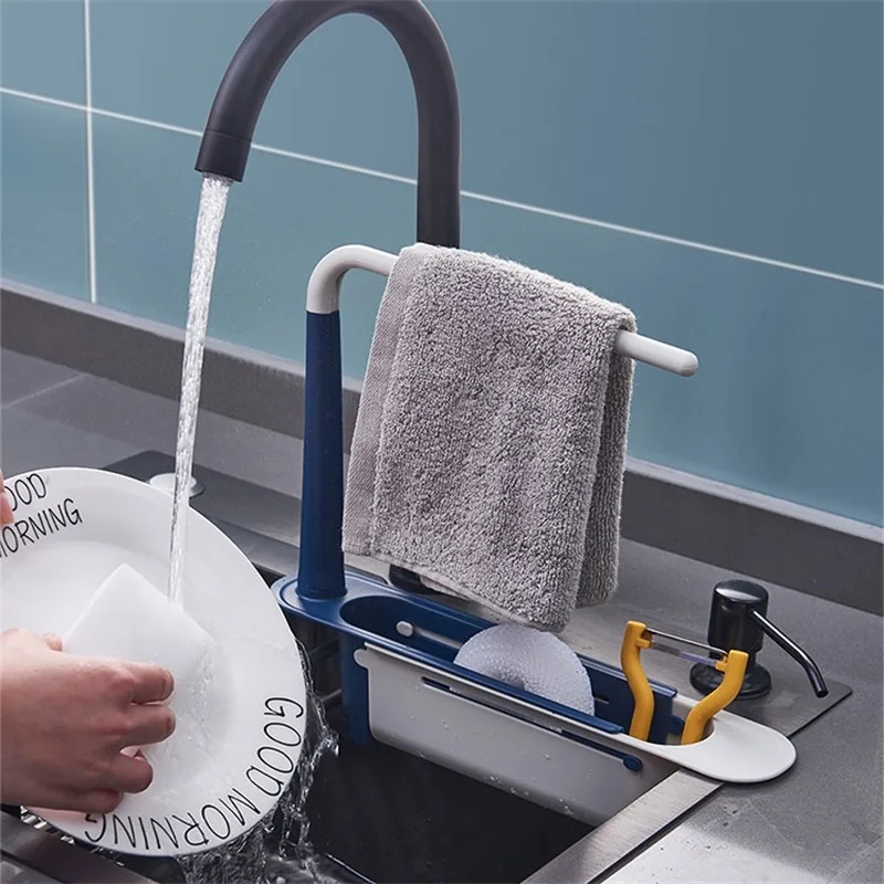 Sponge Holder for Sink Useful Things for Kitchen Cabinet Storage Organizer Kitchenware Accessories Organizers Shelves Novel Home