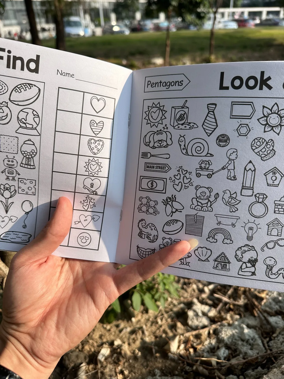 재미있는 색칠책, 아이들을 위한 물건 찾기 게임, 시각적 인식, 집중력 및 주의력 향상, 손글씨 연습책