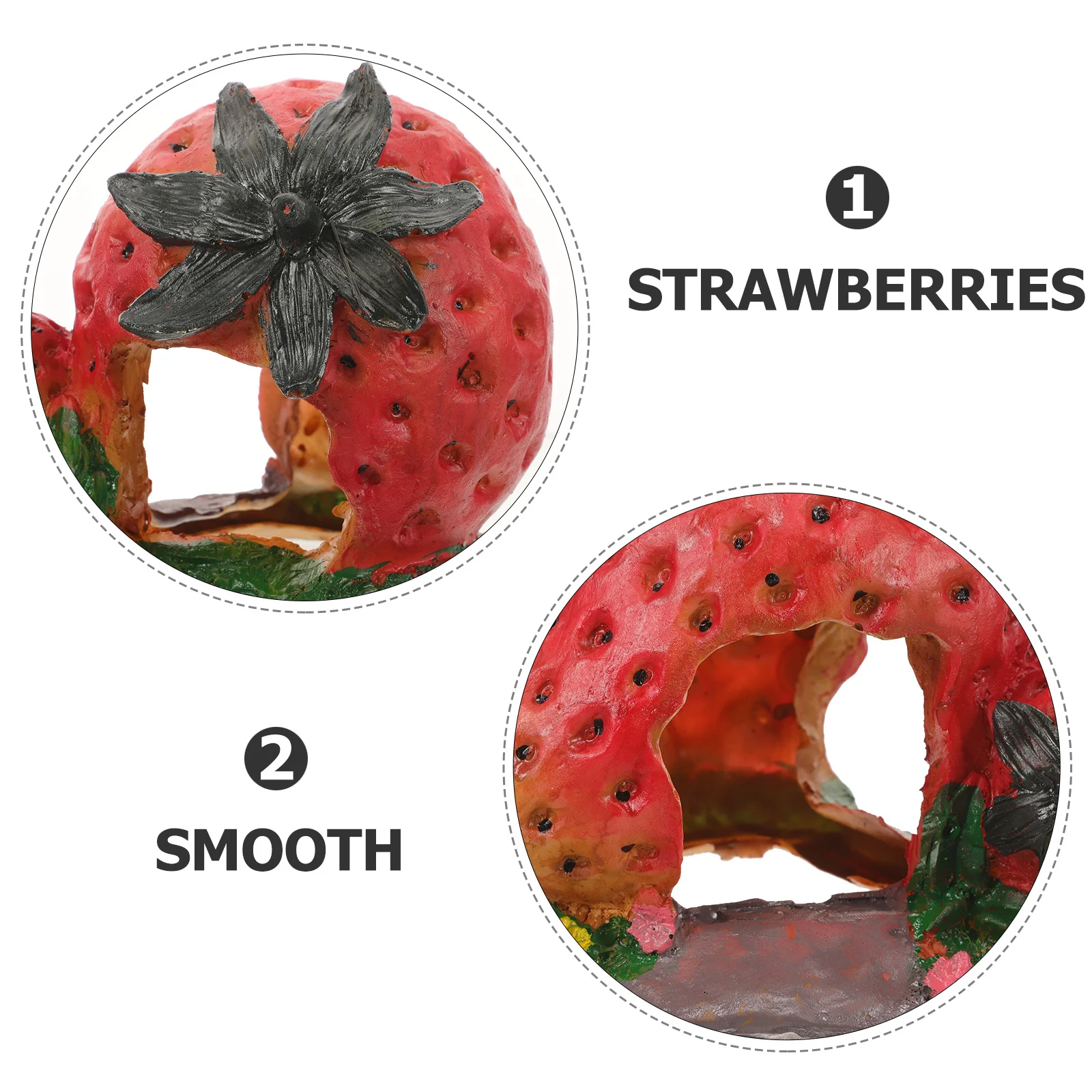 Creative Hiding Place Strawberry Reptile Cave Resin Turtle Basking Platform Suitable Various Pets Safe Comfortable