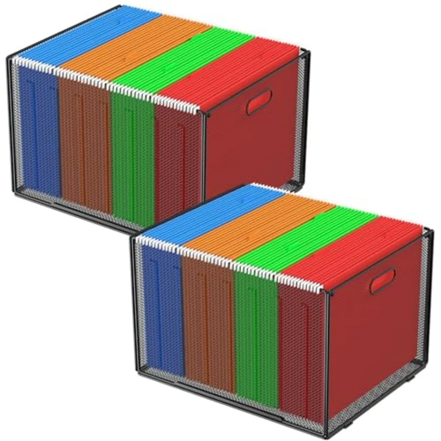 

Металлический сетчатый органайзер для подвесных папок, коробка для хранения документов формата Letter/Legal, черная коробка для подвесных папок H