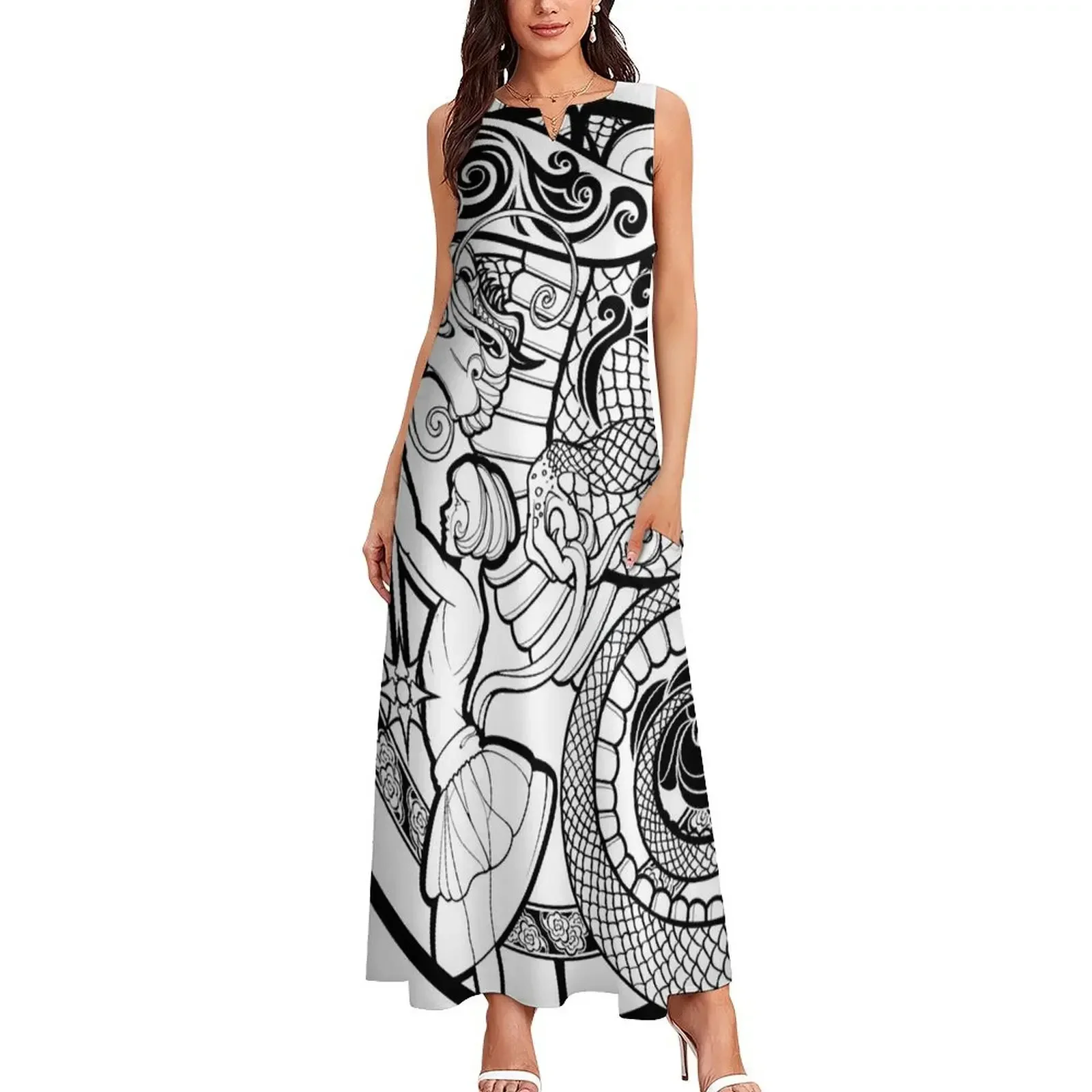 La ragazza con il drago aquilone Abito lungo Abito da ballo abito estivo donna coreana abiti donna estate 2025 Abito